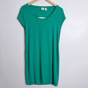 Chico's Energy Green Knee Length Dress Open Back Medium Chico's 1 Stretch